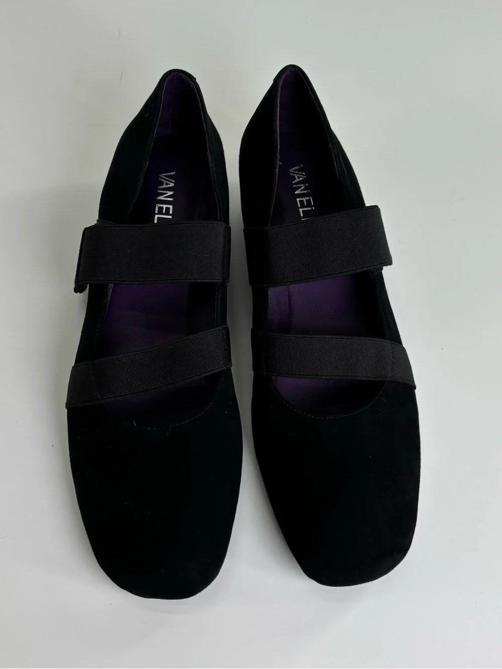 Vaneli Melle black suede wedge Mary Jane’s 8.5 Narrow